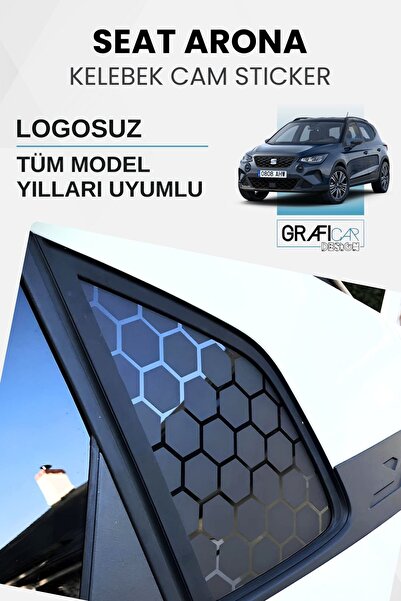 GRAFİCAR Seat Arona Uyumlu Kelebek Cam Sticker Set
