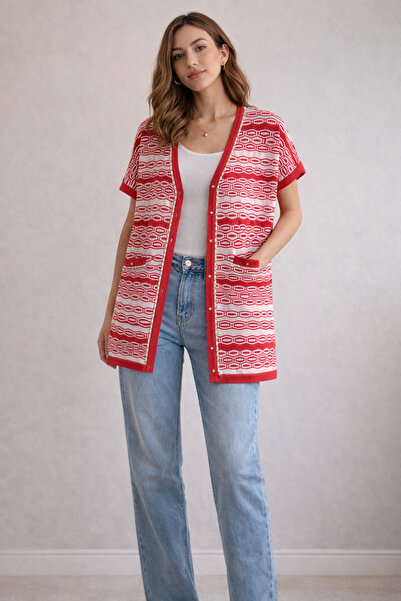 Desen Triko Twomail Chain Detailed Vest