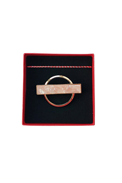 Abundo Elegant martisor brooch, Abstract Pearl Pink