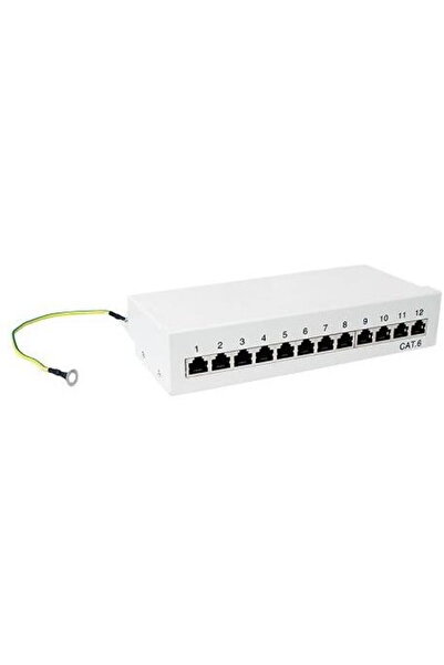 LogiLink Пач панел Ti Черен/Стенен Cat.6 STP 12 порта, Светлосив