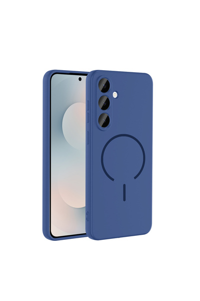 Paladyum Case غطاء سيليكون ميتا باللون الأزرق الداكن متوافق مع تقنية Magsafe ...