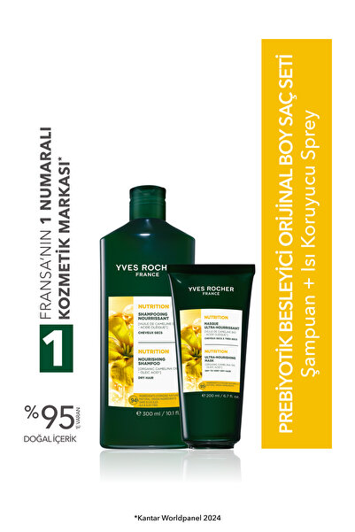 Yves Rocher Prebiyotik Besleyici Orjinal Boy Saç Seti- Şampuan 300 ml & Maske...