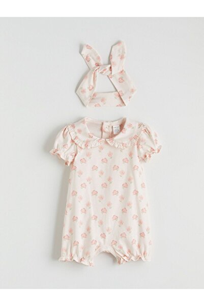 LC Waikiki Çiçekli Kız Bebek Tulum ve Saç Bandı