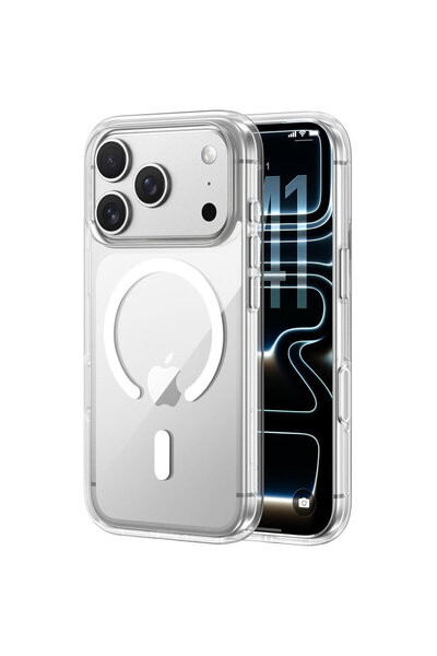 Belkin Carcasă magnetică transparentă SheerForce pentru iPhone 17 Pro, albă t...