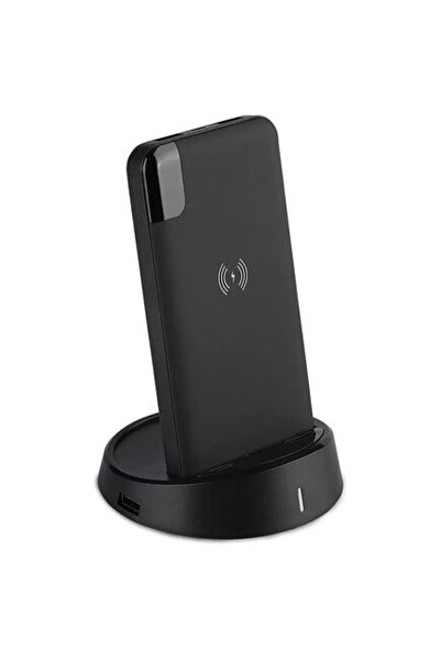 V-TAC Baterie externă 8000 mAh, suport de încărcare wireless, negru