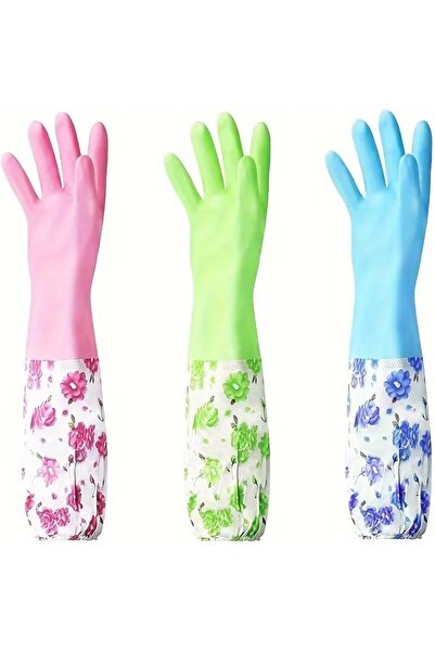 AyrStore Lateks Uzun Eldiven – Ev, Bulaşık, Banyo Temizliği İçin Su Geçirmez ...