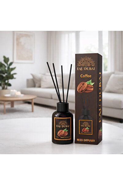 Eau Dubai Difuzor Aromaterapie Coffee, 110 ml, cu bețișoare, Parfum de Cafea, Design Elegant