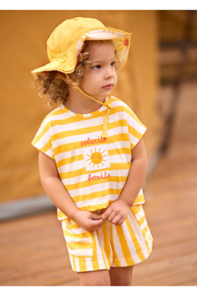 MAYORAL Set pantaloni scurți din bumbac pieptănat pentru fetițe, galben