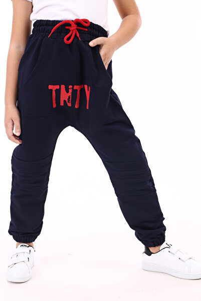 Toontoy بنطلون رياضي للأولاد مطبوع بخصر مطاطي وجيوب - 2 خيط