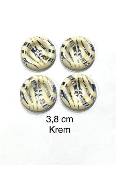 karantuhafiye Dugme za kaput i kardigan – Srebrno metalizovano – 3,8 cm – Set...