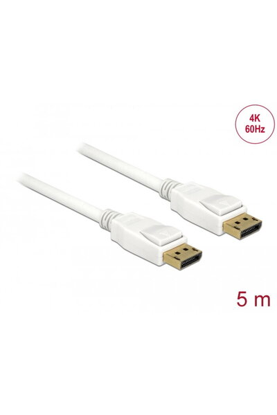 DELOCK Cablu Displayport DP -> DP St/St 5.00m Alb 4K