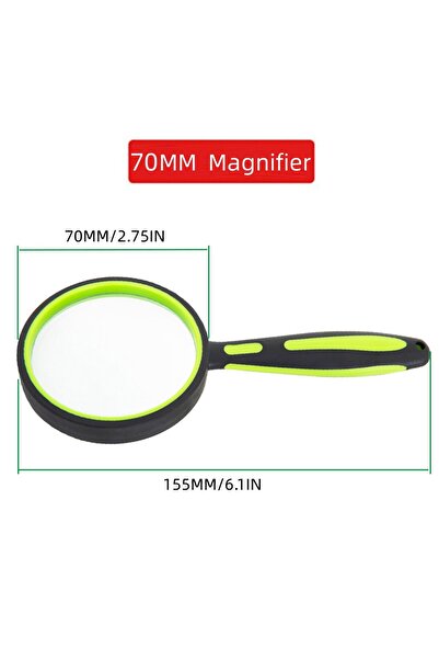 Choice1 عدسة مكبرة GREEN70 5X للقراءة، عدسة مكبرة يدوية محمولة للكتب، مناسبة ...