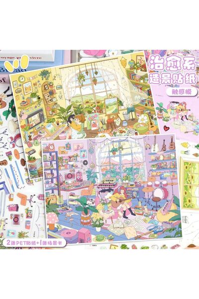 Choice1 full set Kawaii Music Studio 3D Illustration Studio Landscape Sticker...