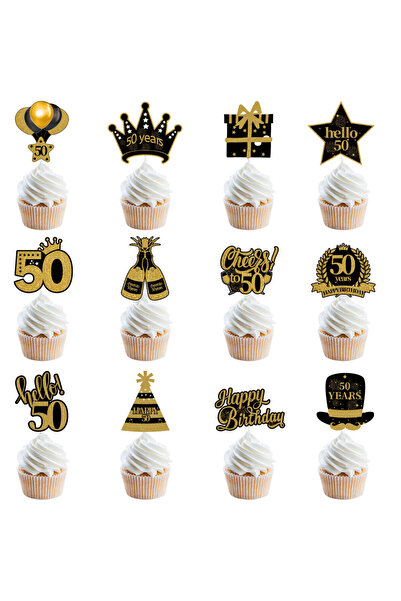 Choice3 50th 30th 40th 50th 60th Birthday Cake Decor Black Gold Cake ks 30 40...
