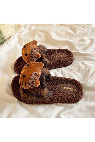 Choice7 شباشب منزلية مطبوع بنقشة الفهد من هيلو كيتي، مقاس 40-41، قطعة أنيقة ت...