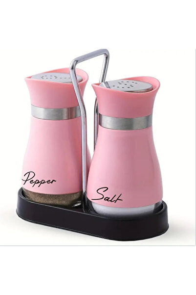 Choice7 Pink Kitchen Glass Se Bottle Adjustable Refillable Salt and Pepper Sh...