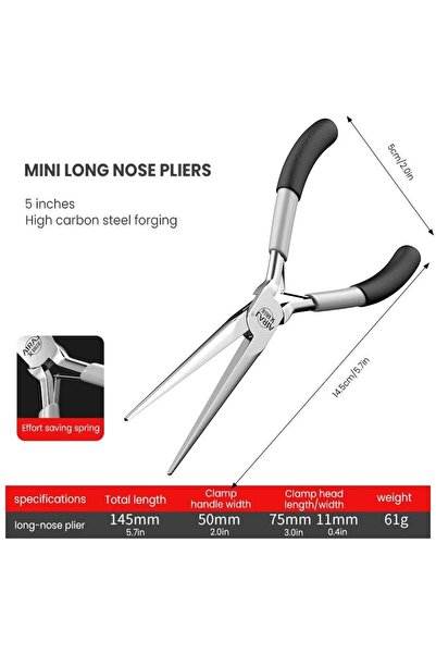 Choice7 Long-Nose Plier AIRAJ Mini Pointed Toothless Flat Mouth Extended Need...