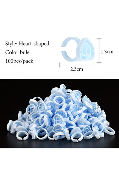 choice2 حلقات لاصقة زرقاء S1، 100 قطعة، حلقات رموش لاصقة، حلقات صبغة لتركيب ا...