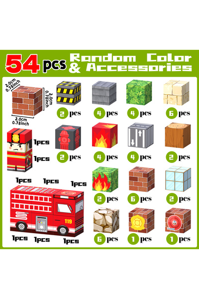 Choice1 مكعبات بناء مغناطيسية صغيرة الحجم - 54 قطعة، ألعاب تعليمية للأولاد وا...