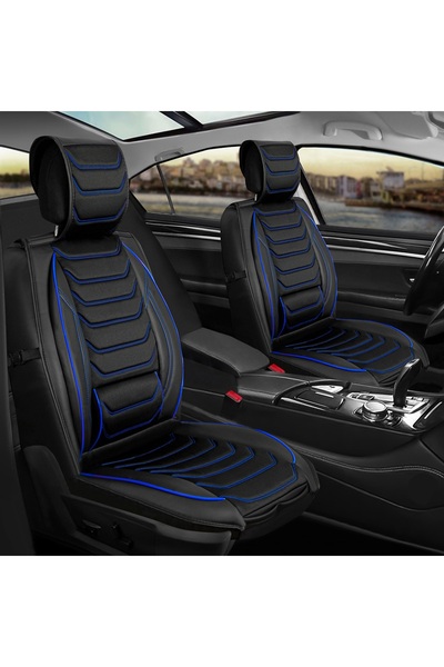 MKEXPRESS غطاء مقعد سيارة فيات برافو متوافق مع السيارة، مصنوع من الجلد نصف ال...