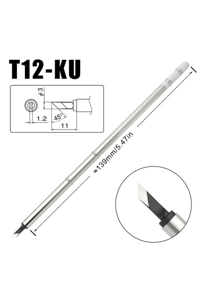 choice2 محطة لحام T12-KU سوداء من سلسلة T12، رأس مكواة لحام بديل من الكروم ال...