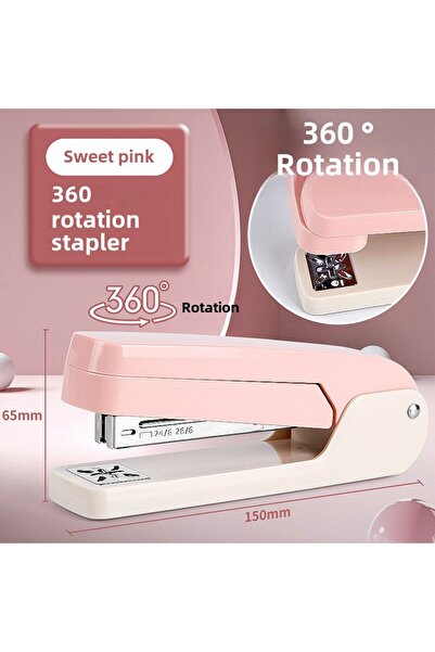 Choice4 KC360-PINK Large 360 Degree Rotatable Stapler for Students Home Offic...