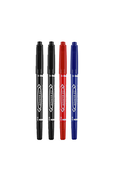 Choice3 Mix-4 Pcs 4/10 Pcs markers pen Dual Tip Permanent Paint Marker Pen Bl...
