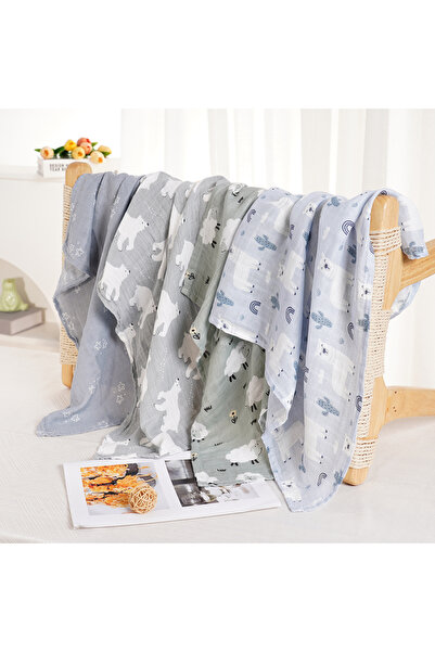 Choice كانجوبابي BC08294448 #حياتي الناعمة# طقم 4 قطع مريلة أطفال من بامبو قط...