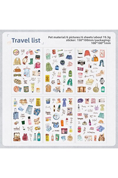choice2 C Journamm 6sheets Vintage Scrapbook Stickers PET Diary Sticker Pack ...