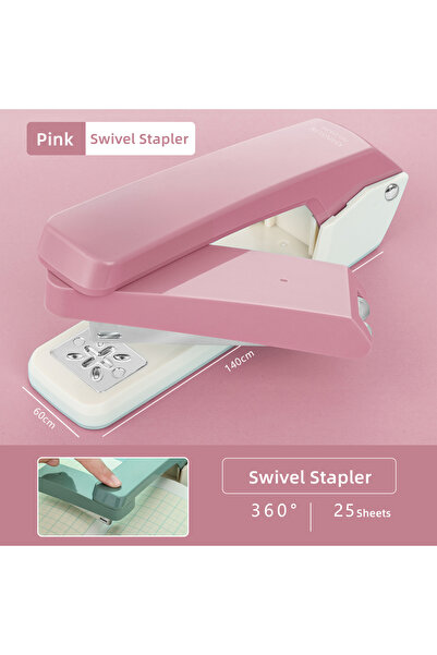 Choice3 Deli Pink 24/6 Durable Swivel Stapler Manual Office Stapling Machine ...