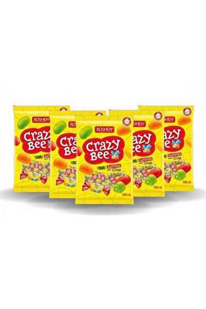 Roshen Crazy BEE meyve dolgulu yumuşak şeker 200 GR X 5 adet