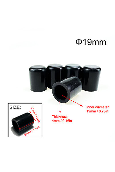 Choice4 5Pcs Black-19MM 5pcs Black Silicone Blanking Cap Intake Vacuum Hose E...