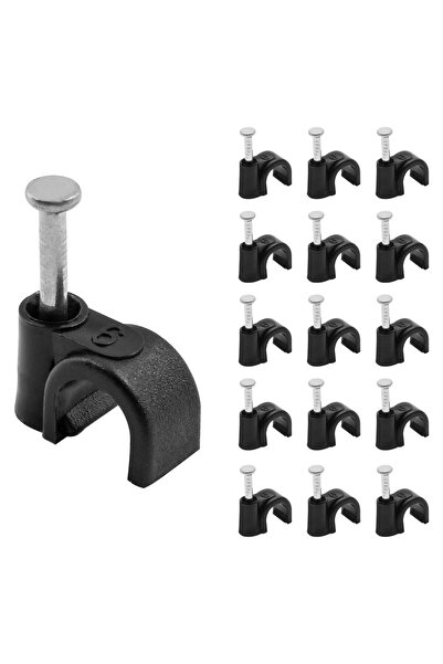 Choice5 6mm 100 pcs cable clamps nail in cable clips， black round ethernet ca...