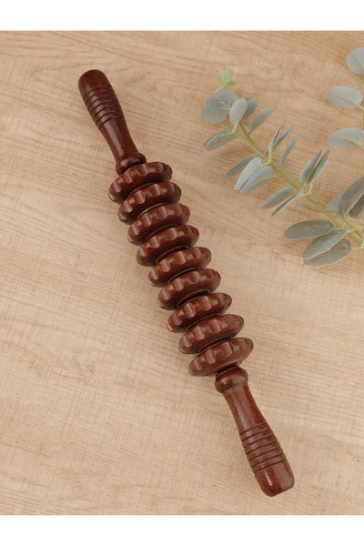 choice2 مدلك علاجي خشبي مستقيم على شكل حرف C، مزود بأسطوانة تدليك لنقاط الضغط...