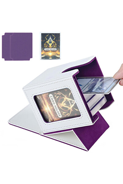 Choice4 White purple 100+ Load Trading Card Deck Box for MTG Commander Displa...