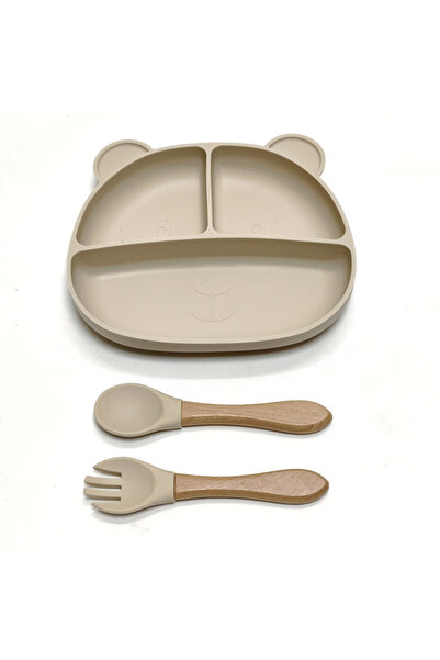 Choice8 طبق عشاء بيج من الجل، أدوات مائدة للأطفال، يمتص على سطح المكتب، طبق ف...