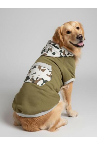 Kemique Green Safari Hooded Dog Sweatshirt – Medium and Large Breeds