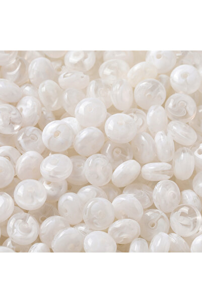 Choice23 White 50pcs Colored Acrylic Two Color Beads Flat Round Spacer Beads ...