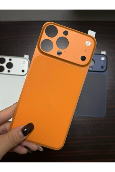 Choice3 ملصق حماية خلفي ناعم لهاتف آيفون 16 و15 و14 برو ماكس، لون برتقالي، لت...