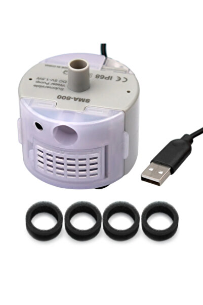 choice2 1 set SMA-800 USB interface round water pump Stainless steel pet wate...