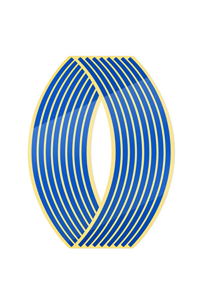 Choice1 Blue 1set of 16pcs Wheel Sticker Reflective Rim Stripe Tape Bike Moto...