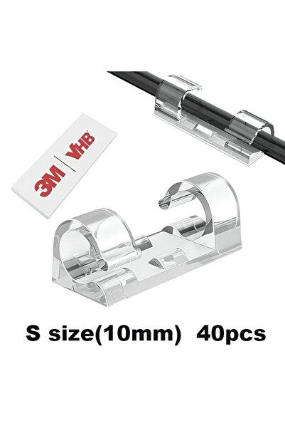 choice2 S-40Pcs-transparent UNTIOR 20/40Pcs Cable Clips Organizer Drop Wire H...