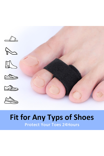 Choice6 أسود - قطعتان، بيكسمن 1/2/5/10 قطع، مقوم لأصابع القدم المطرقية، ضمادا...