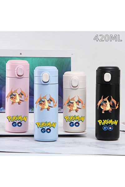 Choice36 زجاجة ماء سوداء اللون من نوع BWB-2 بتصميم بوكيمون بيكاتشو، قابلة للت...