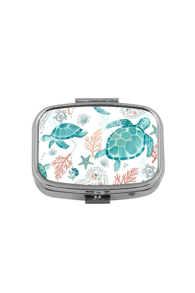 Choice14 16 Animals Pattern 2 Compartments Metal Medicine Box Portable Travel...