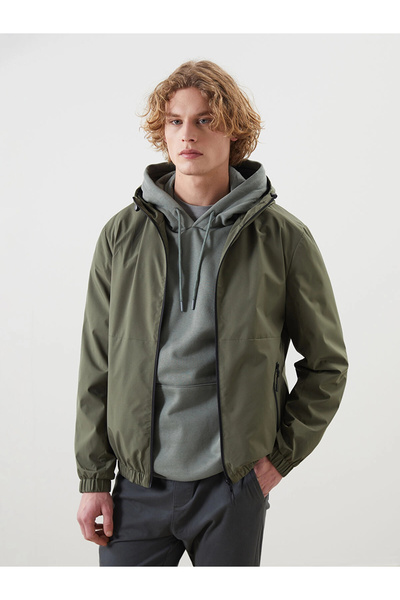 LC Waikiki Ανδρικό αδιάβροχο με κουκούλα XSIDE Khaki Standard Fit