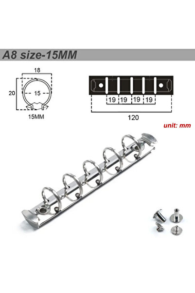 Choice7 A8 Silver 15MM High-quality Metal Ring Binder Clips for Loose Leaf No...