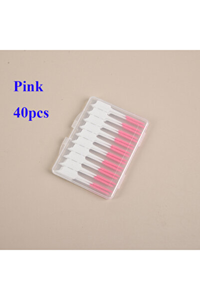 Choice9 40pcs pink 40~150PCS Silicone Interdental Brush Disposable Dental Flo...