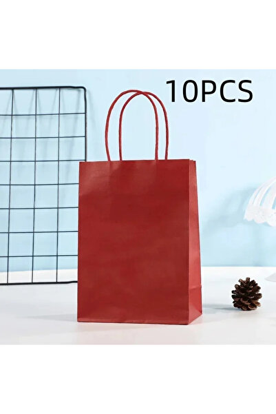 Choice30 10 أكياس تسوق ملونة للحلوى، لون عنابي، مقاس 16×12×6 سم، مصنوعة من ور...