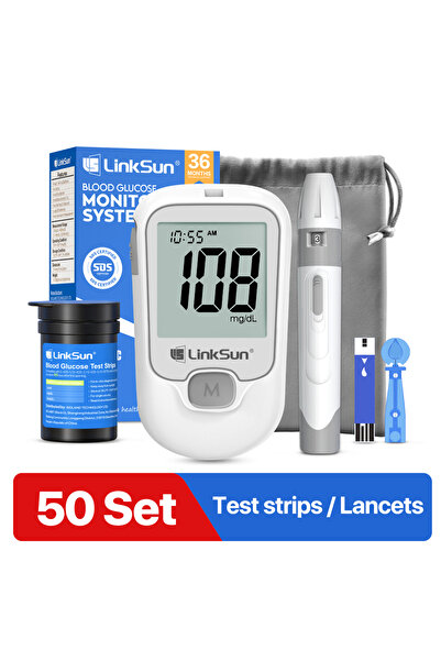 Choice4 جهاز قياس نسبة السكر في الدم LinkSun G-425-1، 50/100 قطعة من شرائط ال...